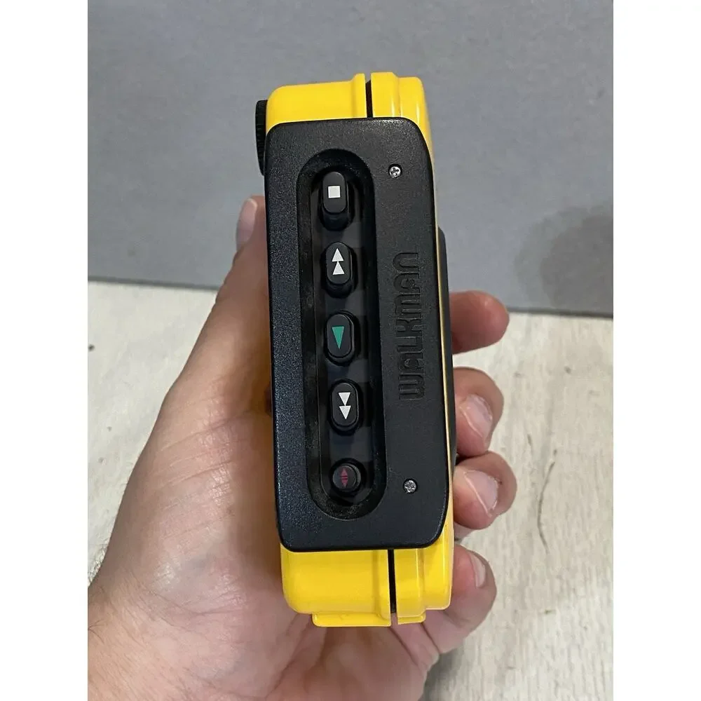 Vintage Sony WM-AF54 WalkMan Sport Radio Cassette Player Portable Yellow WORKS